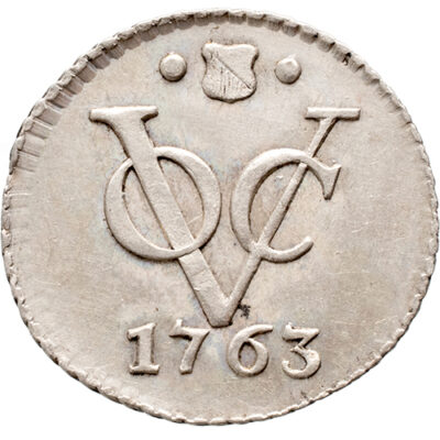 1/2 Duit stad Utrecht VOC 1763 IN ZILVER