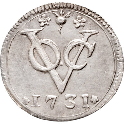 Duit West-Friesland VOC 1731 IN ZILVER