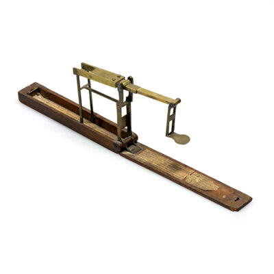 A Brass and Mahogany English Portable Coin Scale by Stephen Houghton & Son, ca. 1820