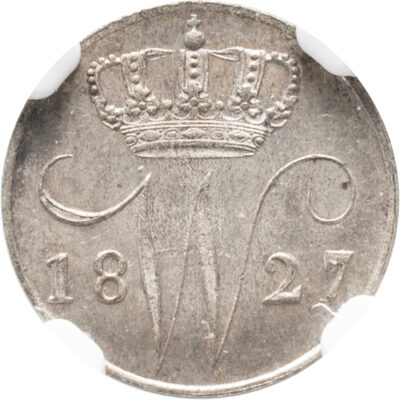 5 cent 1827U Willem I NGC MS 66