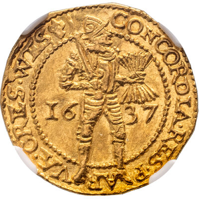 Gouden dukaat West-Friesland 1637 NGC MS 61