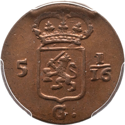 Duit Nederlands Indië 1808, Koninkrijk Holland onder Lodewijk Napoleon, PCGS MS 63 BN