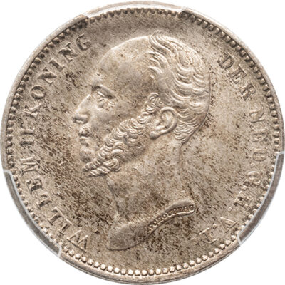 25 cent 1849 Willem II PCGS MS 64